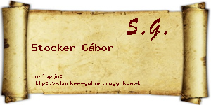 Stocker Gábor névjegykártya